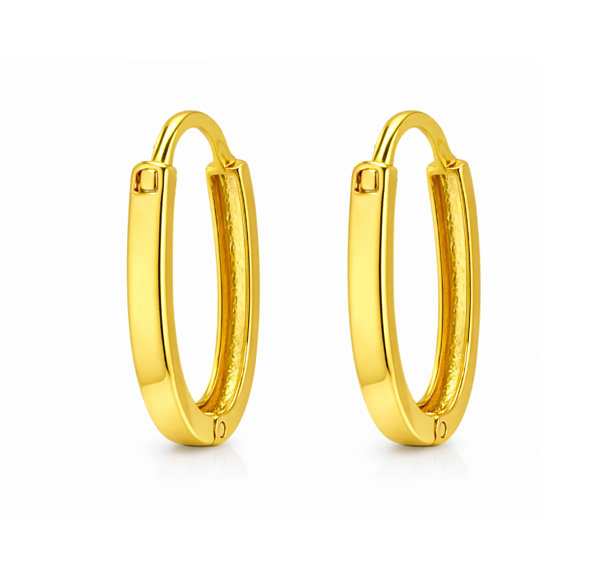 BIS Certified Real 18K Yellow Fine Gold Hoop Earrings For Women - Image 3