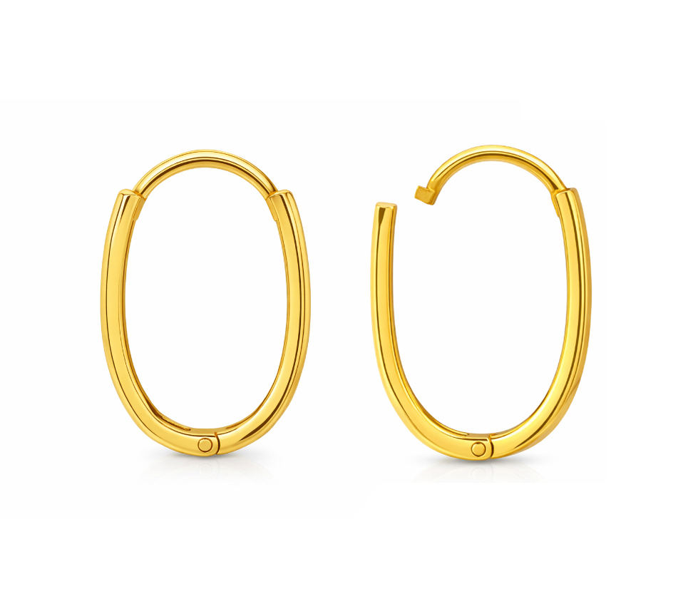 BIS Certified Real 18K Yellow Fine Gold Hoop Earrings For Women - Image 4