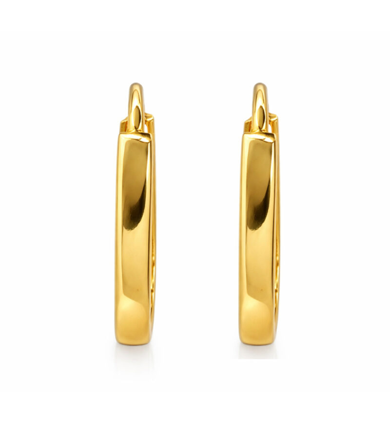 BIS Certified Real 18K Yellow Fine Gold Hoop Earrings For Women