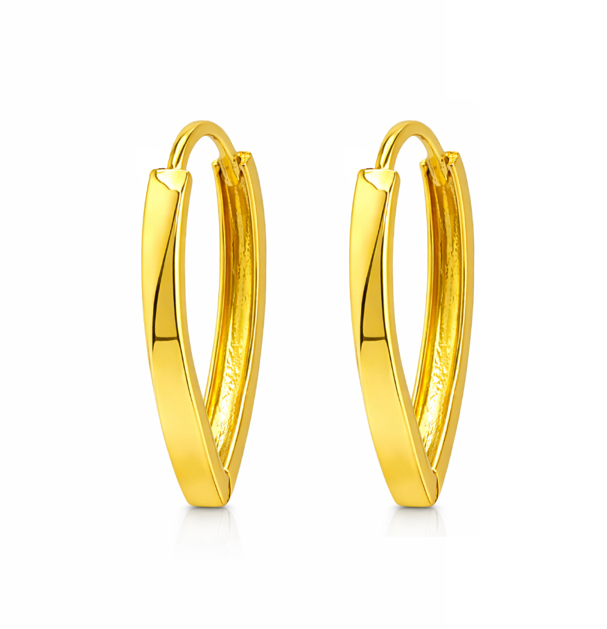 BIS Certified Real 18K Yellow Fine Gold Hoop Earrings For Women - Image 2