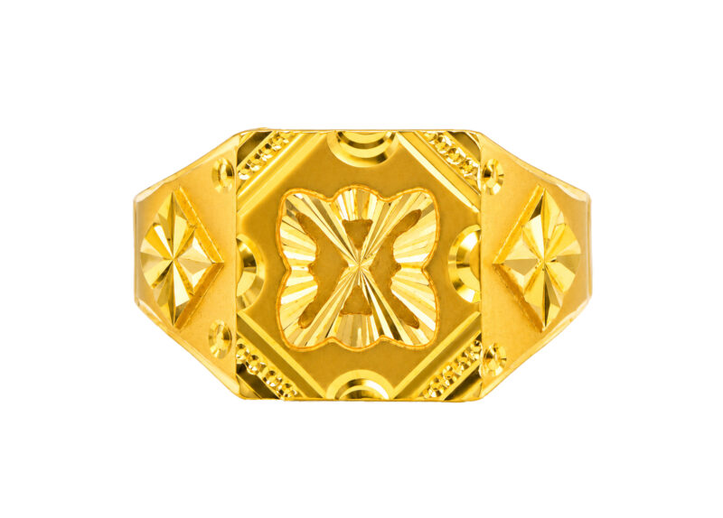 BIS Certified Real 22K Yellow Fine Gold Handmade Casual Finger Ring For Men