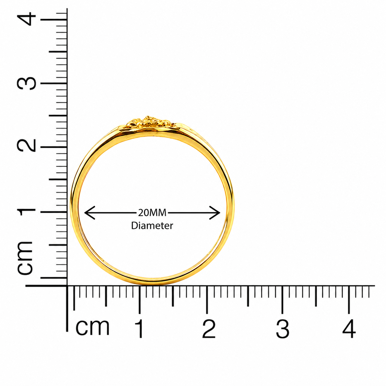 BIS Certified Real 22K Yellow Fine Gold Sai Baba Finger Ring For Men - Image 4