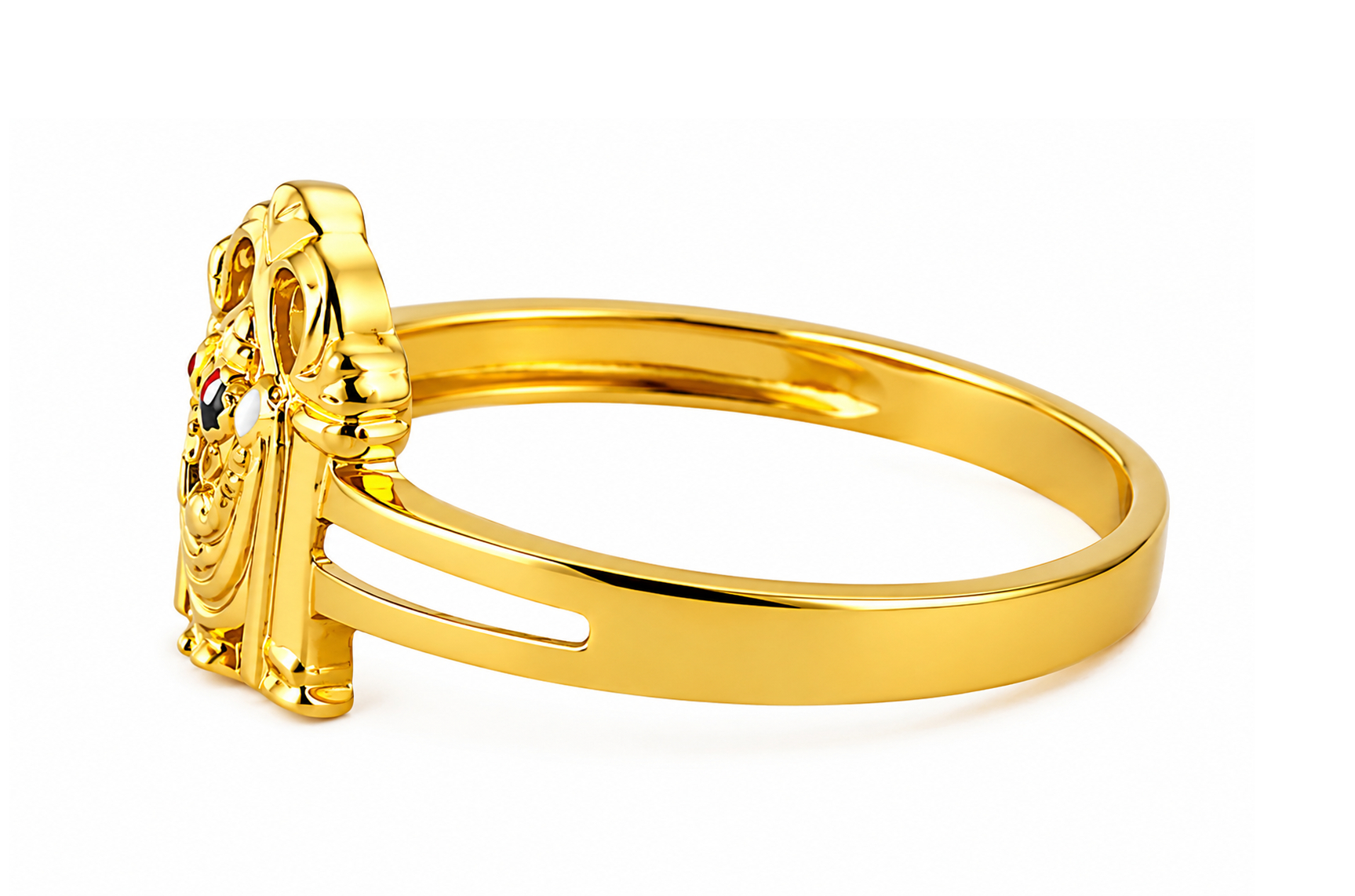 BIS Certified Real 22K Yellow Fine Gold Balaji Finger Ring For Men - Image 3