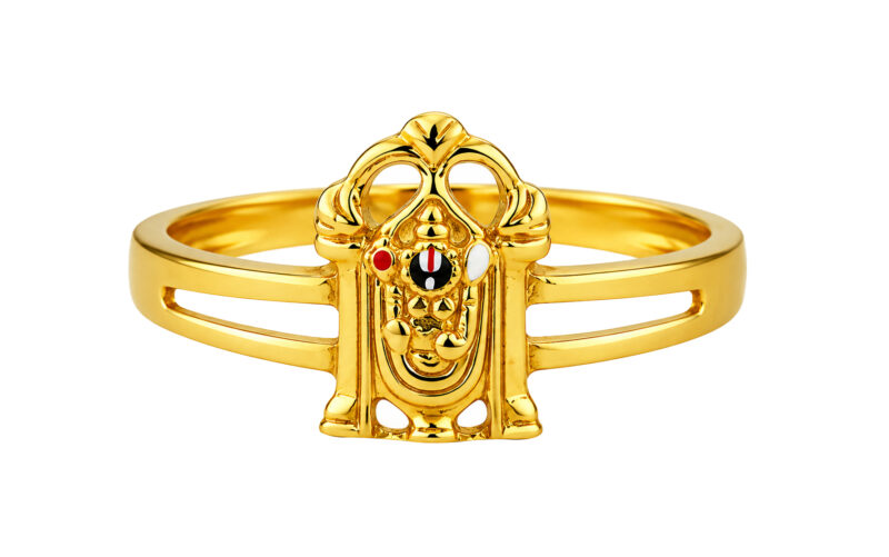 BIS Certified Real 22K Yellow Fine Gold Balaji Finger Ring For Men