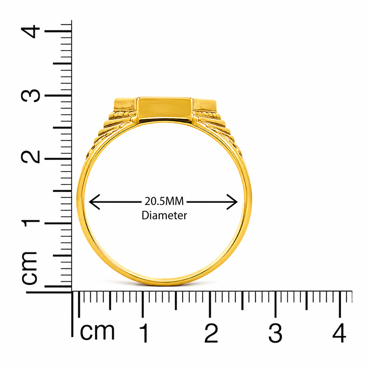 BIS Certified Real 22K Yellow Fine Gold Handmade Box Finger Ring For Men - Image 4