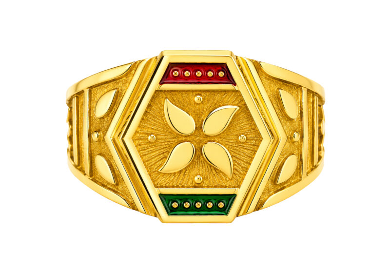 BIS Certified Real 22K Yellow Fine Gold Handmade Box Finger Ring For Men