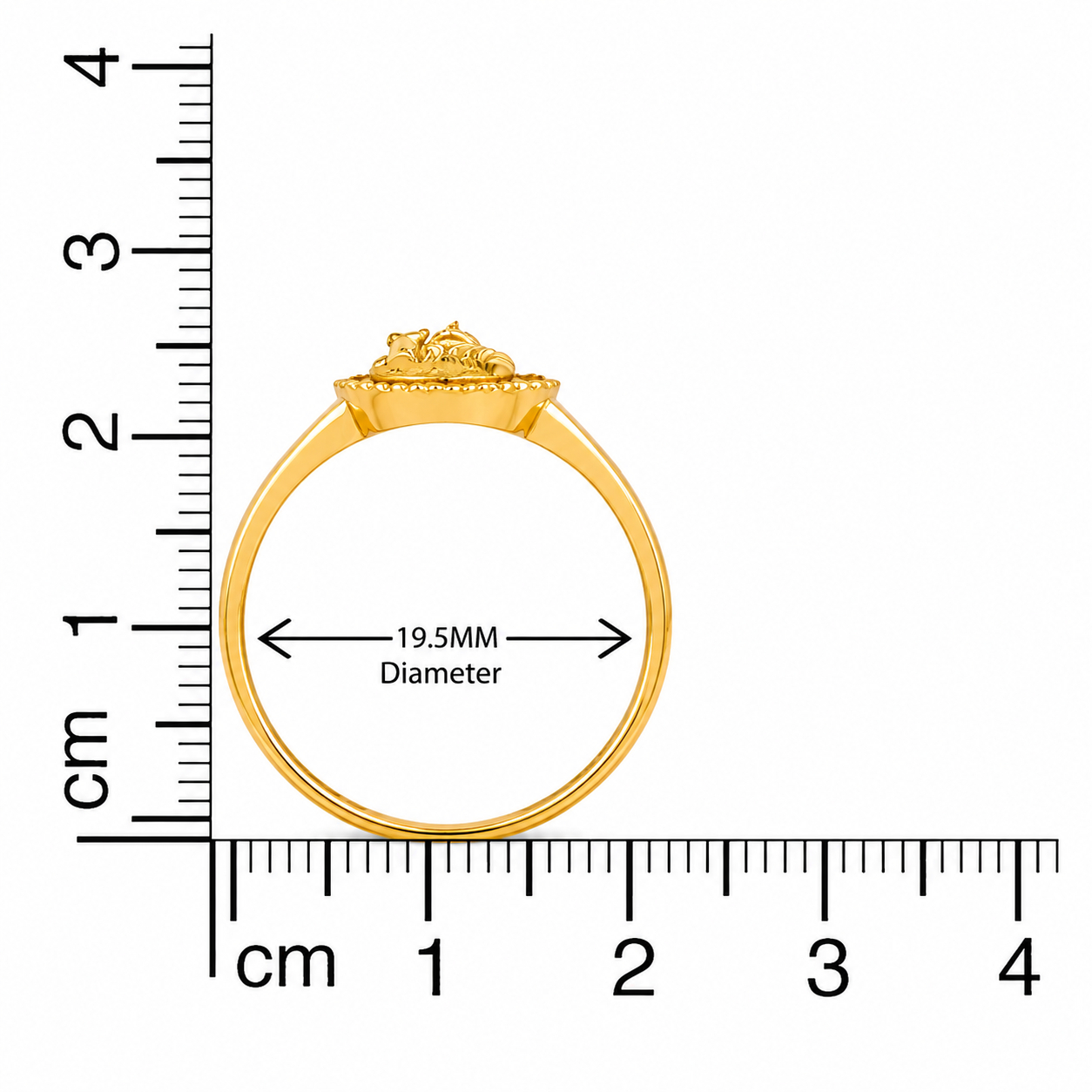 BIS Certified Real 22K Yellow Fine Gold Sai Baba Finger Ring For Men - Image 4
