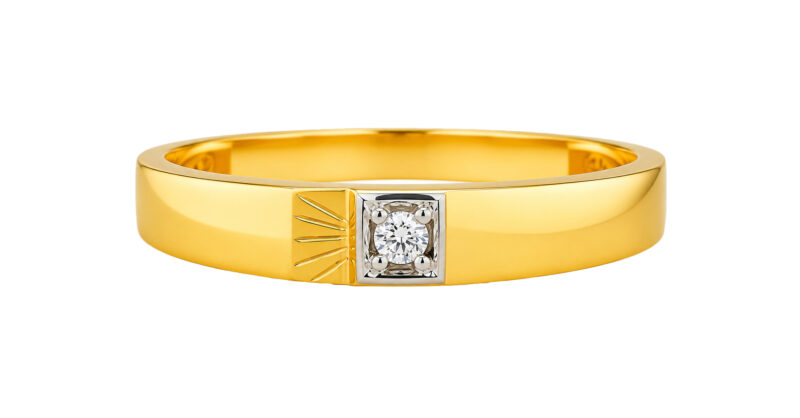 BIS Certified Real 22K Yellow Fine Gold CZ Stone Finger Ring For Men