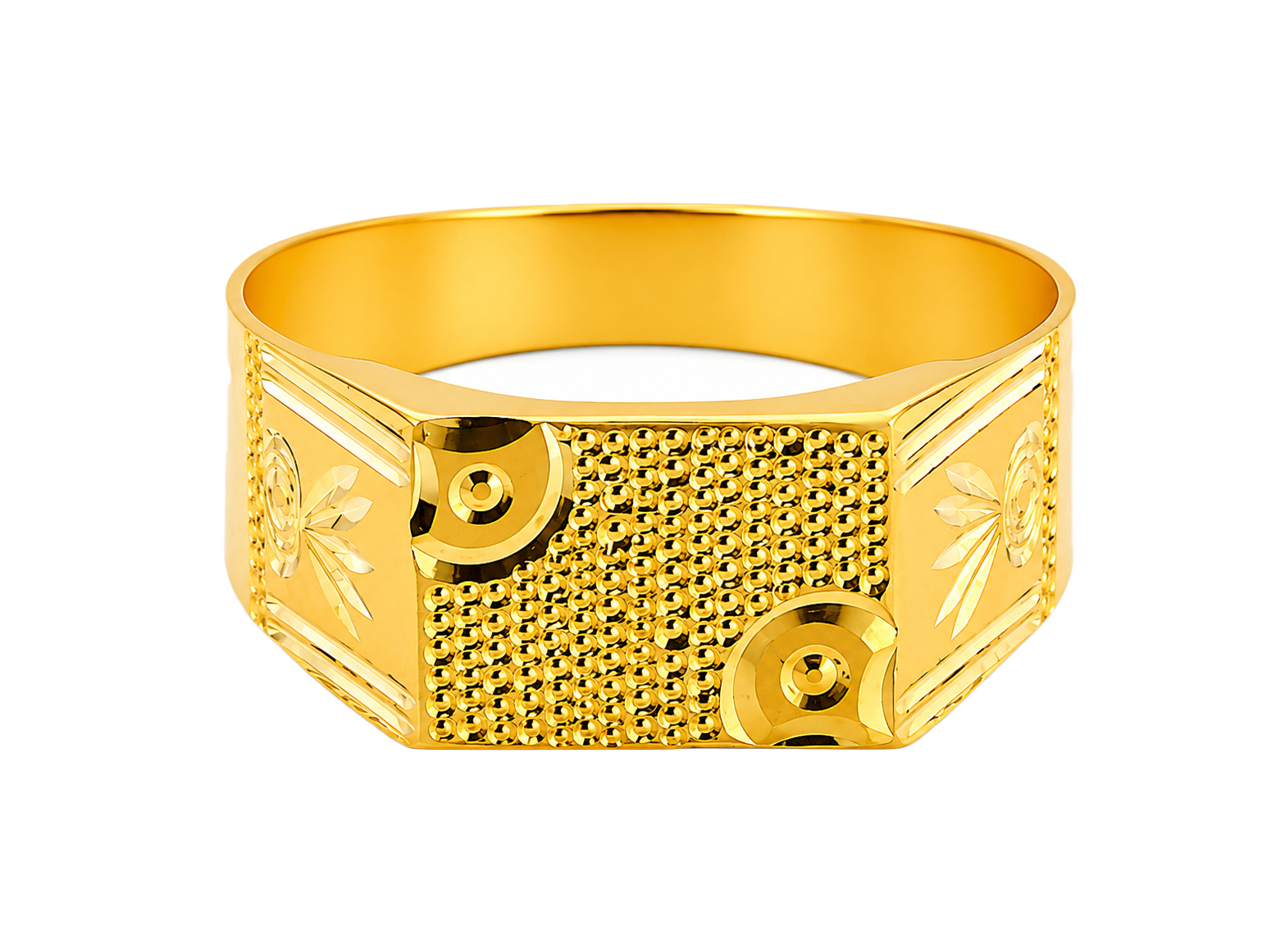 BIS Certified Real 22K Yellow Fine Gold Handmade Classy Finger Ring For Men - Image 2