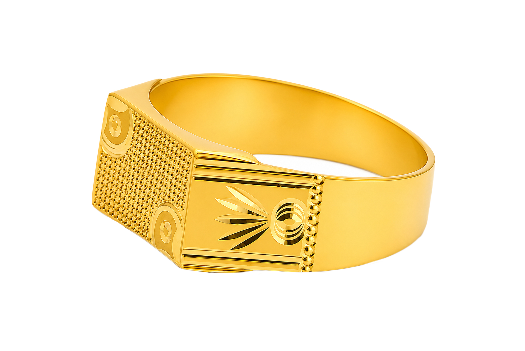 BIS Certified Real 22K Yellow Fine Gold Handmade Classy Finger Ring For Men - Image 3