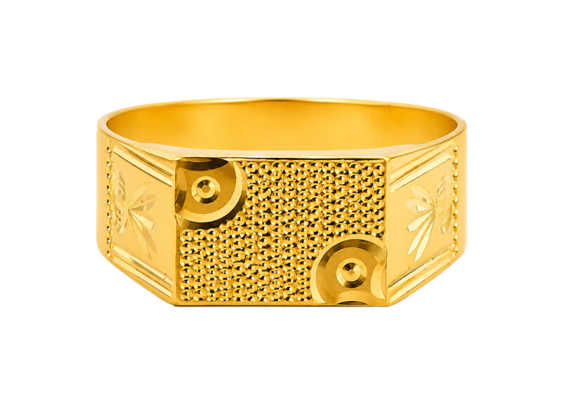 BIS Certified Real 22K Yellow Fine Gold Handmade Classy Finger Ring For Men