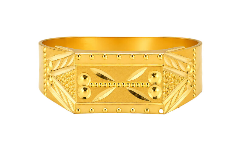 BIS Certified Real 22K Yellow Fine Gold Handmade Casual Finger Ring For Men