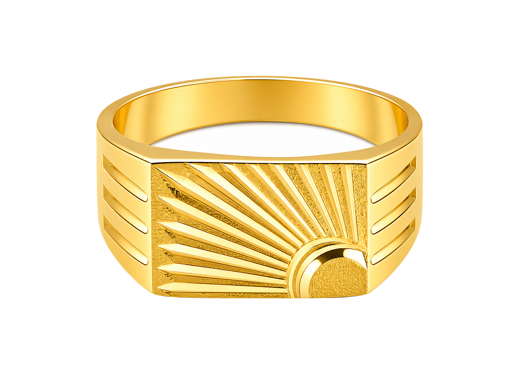 BIS Certified Real 22K Yellow Fine Gold Abstract Finger Ring For Men - Image 2