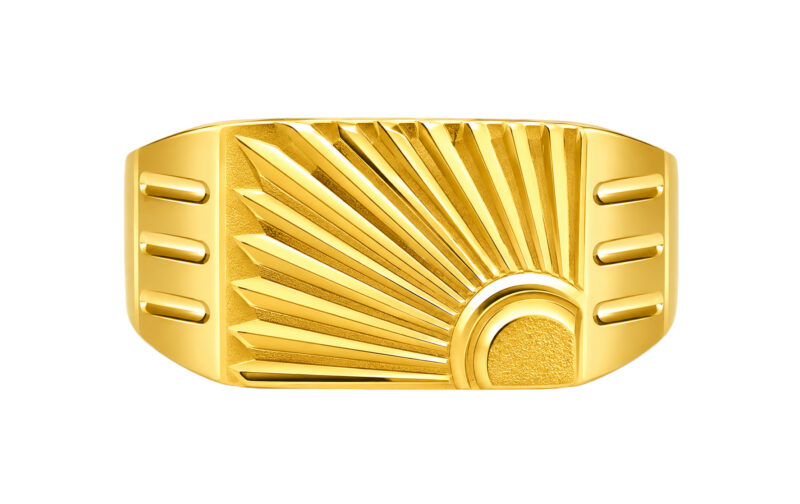 BIS Certified Real 22K Yellow Fine Gold Abstract Finger Ring For Men