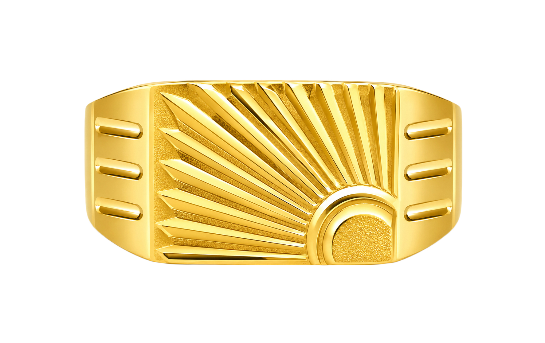 BIS Certified Real 22K Yellow Fine Gold Abstract Finger Ring For Men