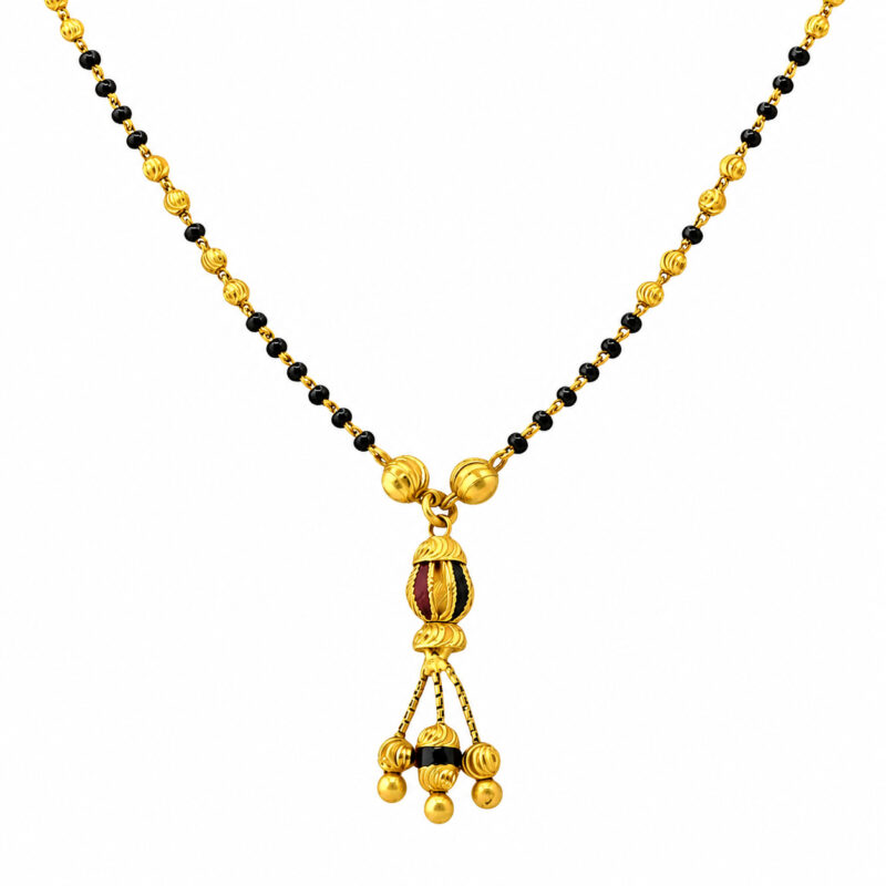BIS Certified Real 22K Yellow Fine Gold Mangalsutra With Pendant For Women
