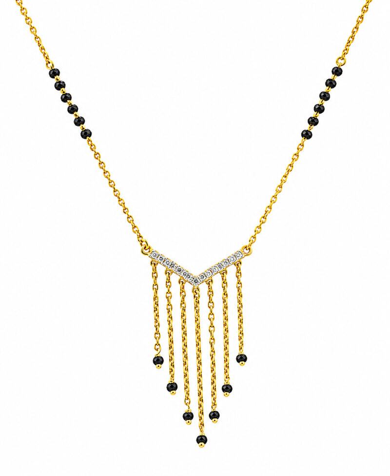 BIS Certified Real 22K Yellow Fine Gold Mangalsutra With Pendant For Women