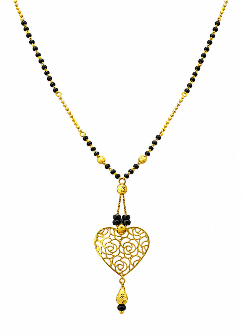 BIS Certified Real 22K Yellow Fine Gold Mangalsutra With Pendant For Women