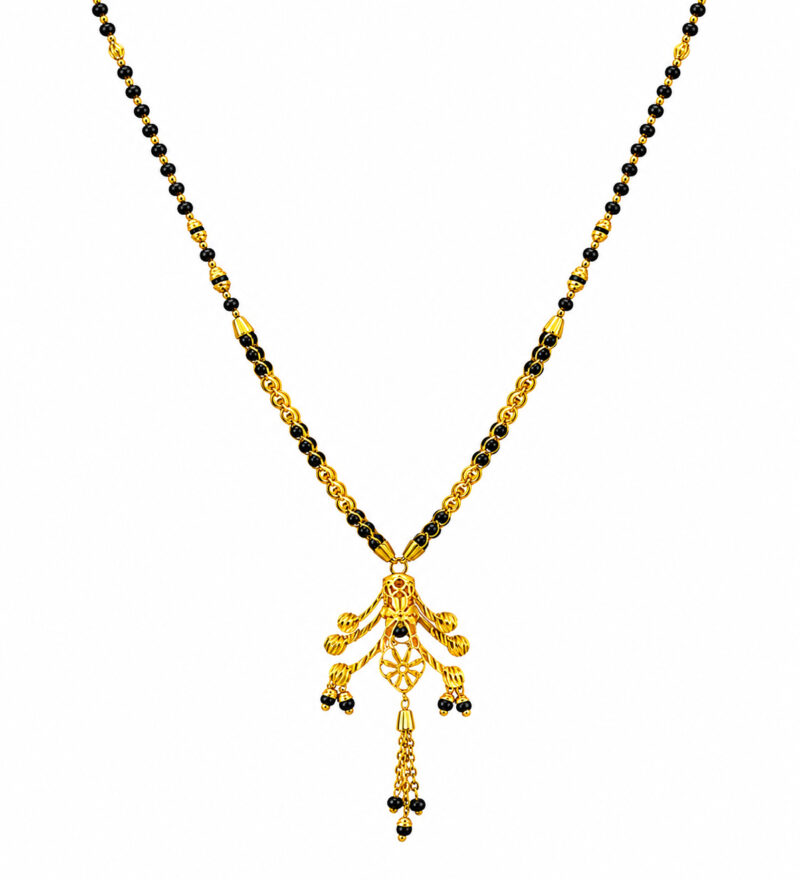 BIS Certified Real 22K Yellow Fine Gold Mangalsutra With Pendant For Women