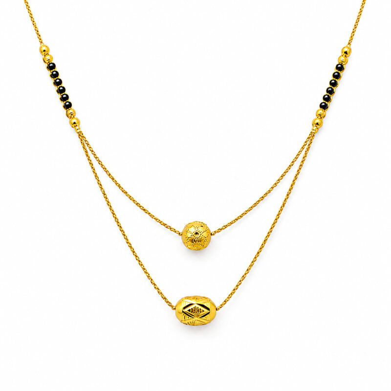 BIS Certified Real 22K Yellow Fine Gold Mangalsutra With Pendant For Women