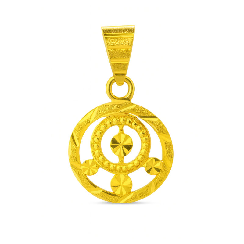 BIS Certified Real 22K Yellow Fine Gold Handmade Chain Pendant For Women