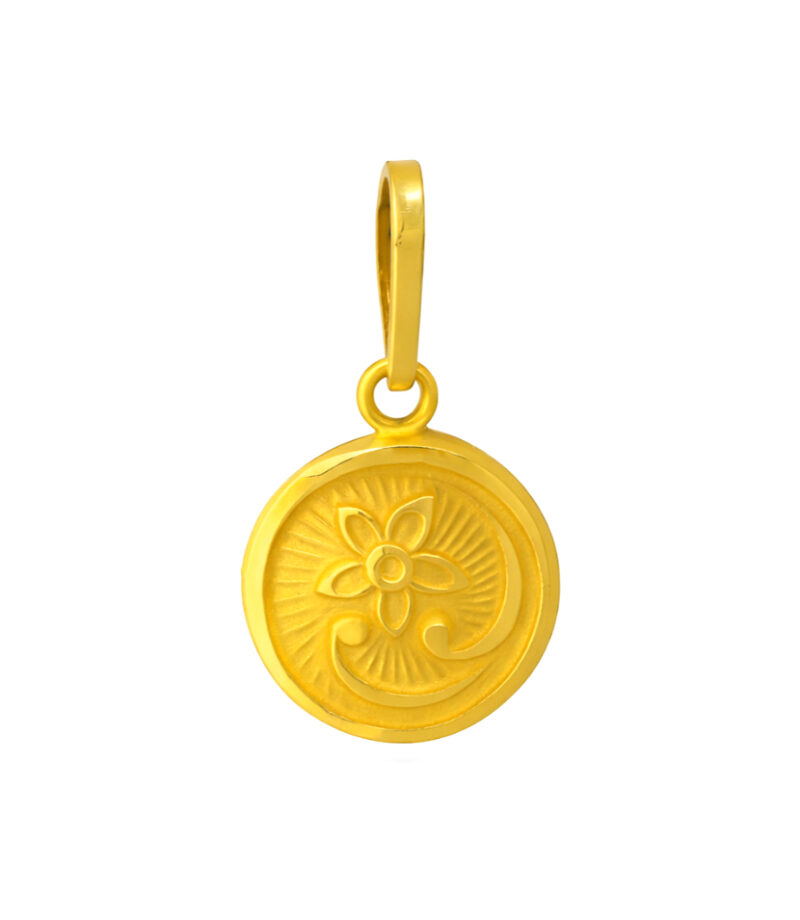 BIS Certified Real 22K Yellow Fine Gold Handmade Chain Pendant For Women