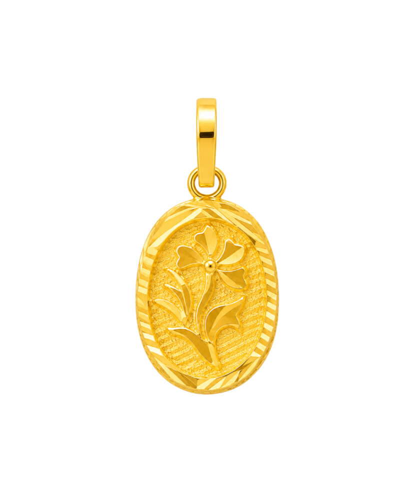 BIS Certified Real 22K Yellow Fine Gold Handmade Chain Pendant For Women