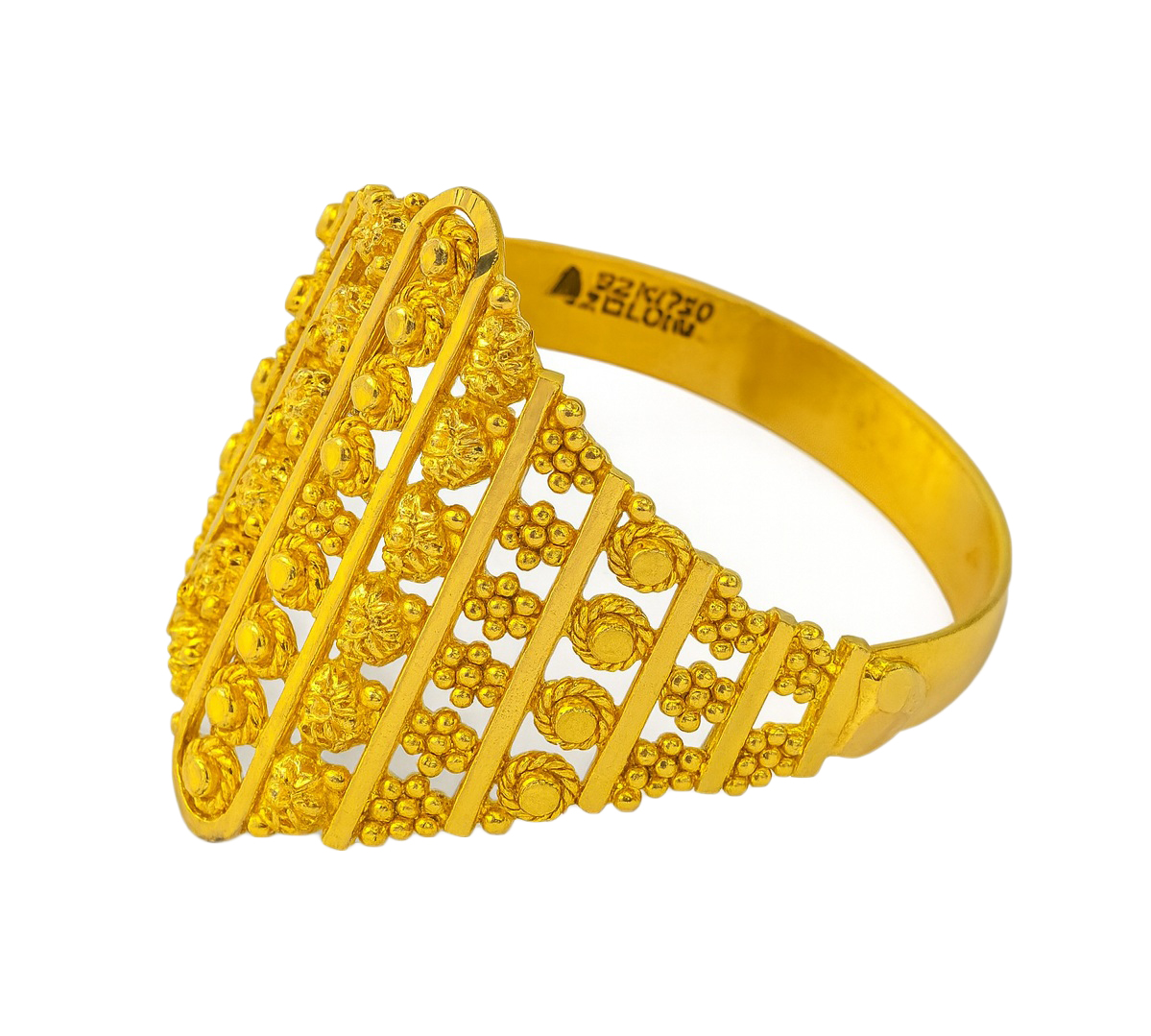 BIS Certified Real 22K Yellow Fine Gold Handmade Finger Ring For Women - Image 3