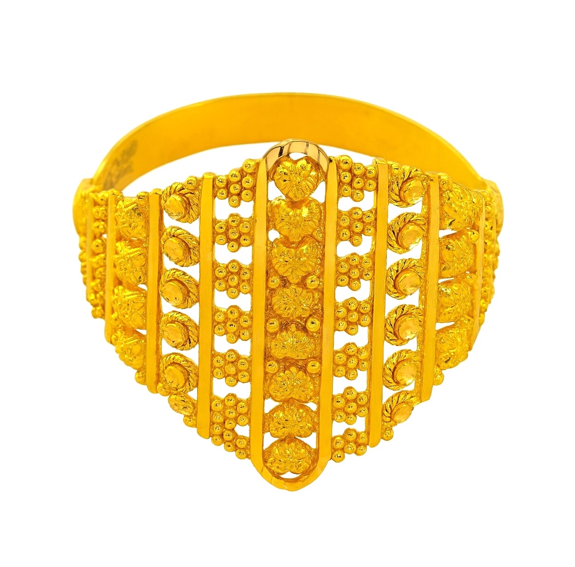 BIS Certified Real 22K Yellow Fine Gold Handmade Finger Ring For Women - Image 2