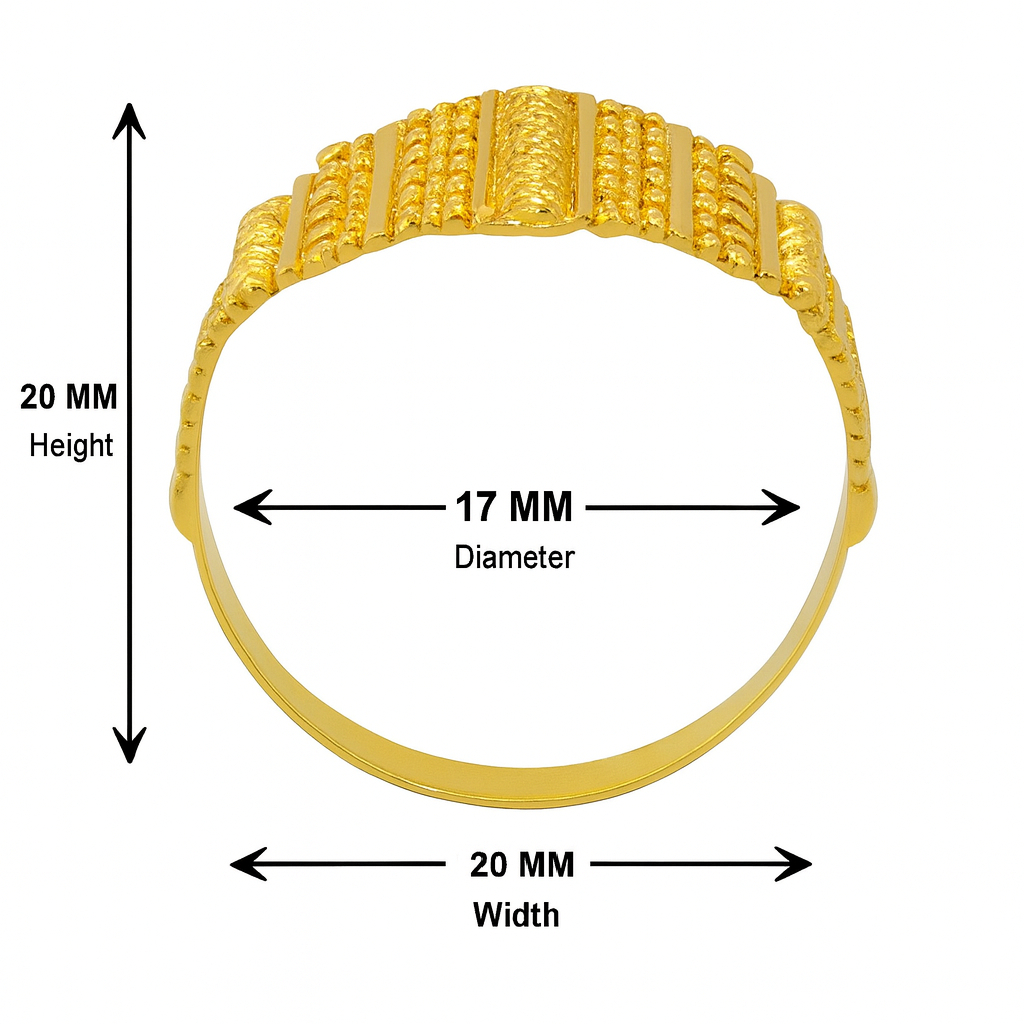 BIS Certified Real 22K Yellow Fine Gold Handmade Finger Ring For Women - Image 4