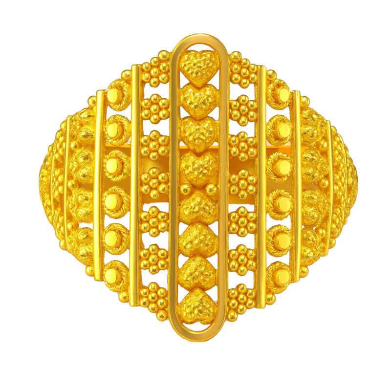 BIS Certified Real 22K Yellow Fine Gold Handmade Finger Ring For Women