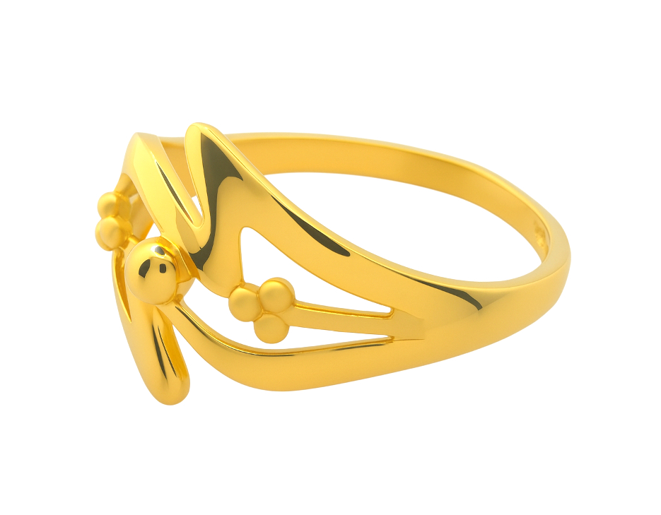 BIS Certified Real 22K Yellow Fine Gold Beautiful Finger Ring For Women - Image 3