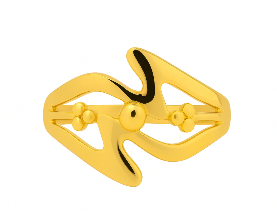 BIS Certified Real 22K Yellow Fine Gold Beautiful Finger Ring For Women