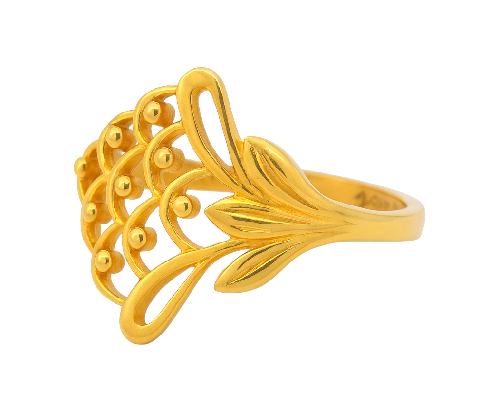 BIS Certified Real 22K Yellow Fine Gold Magnificient Finger Ring For Women - Image 2