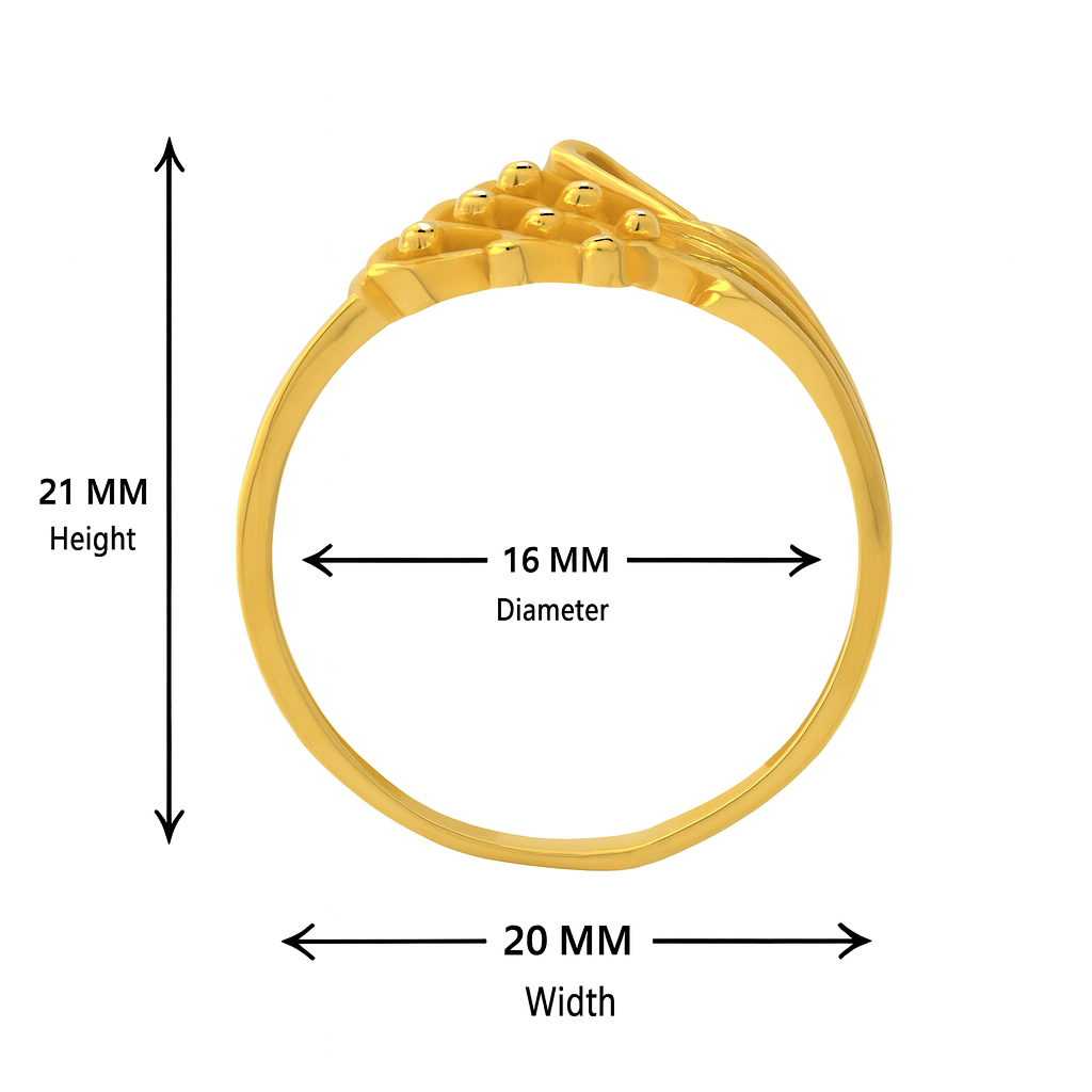 BIS Certified Real 22K Yellow Fine Gold Magnificient Finger Ring For Women - Image 3