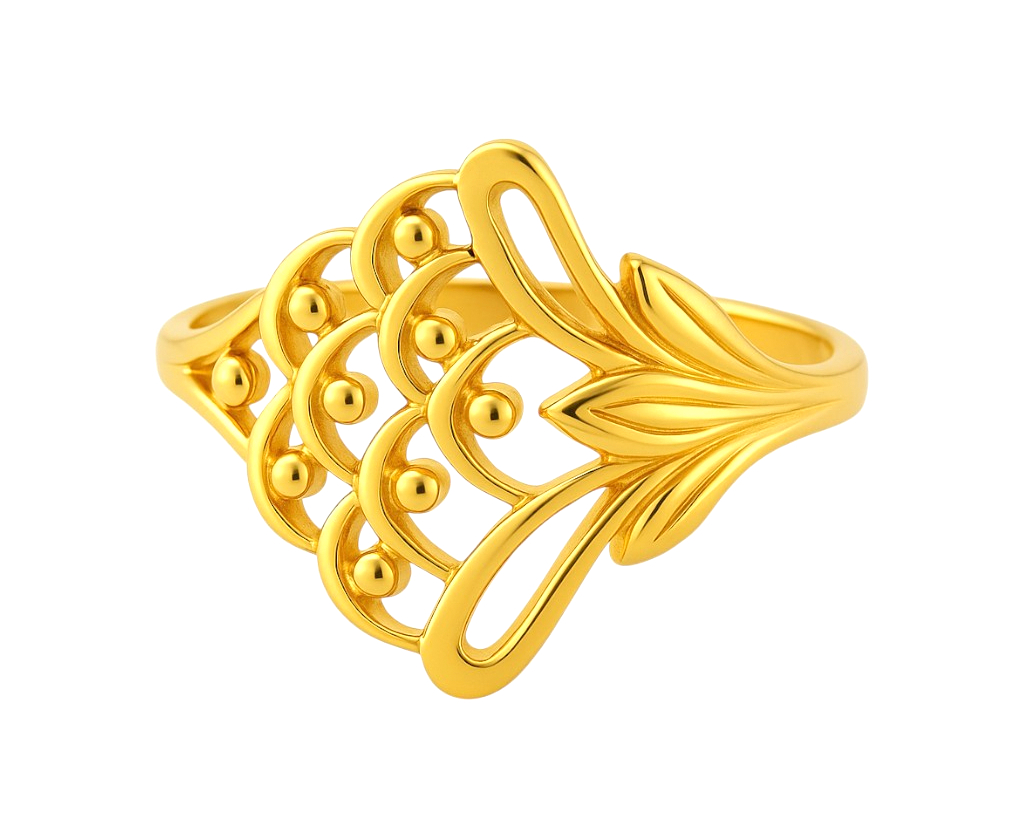 BIS Certified Real 22K Yellow Fine Gold Magnificient Finger Ring For Women