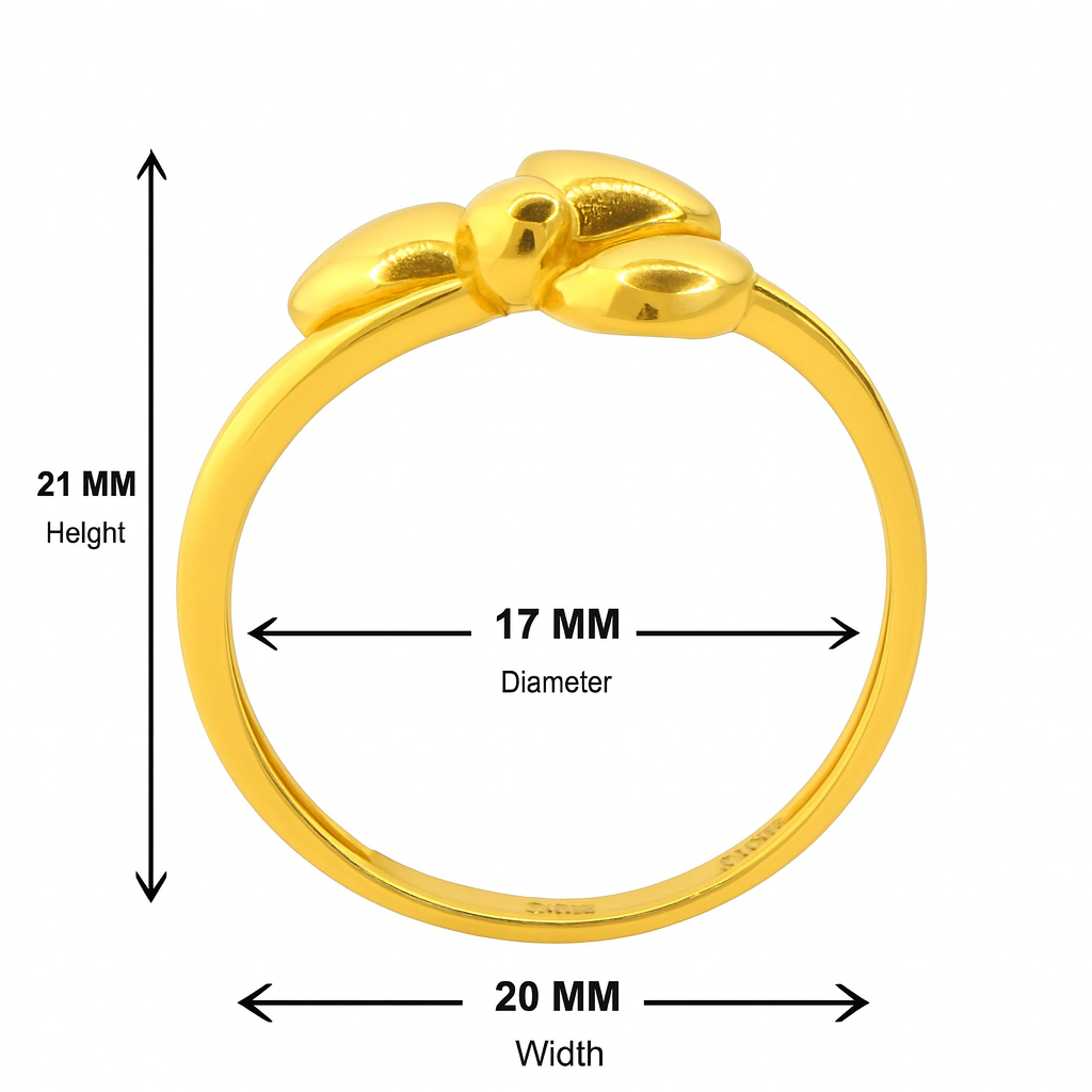 BIS Certified Real 22K Yellow Fine Gold Attractive Finger Ring For Women - Image 3