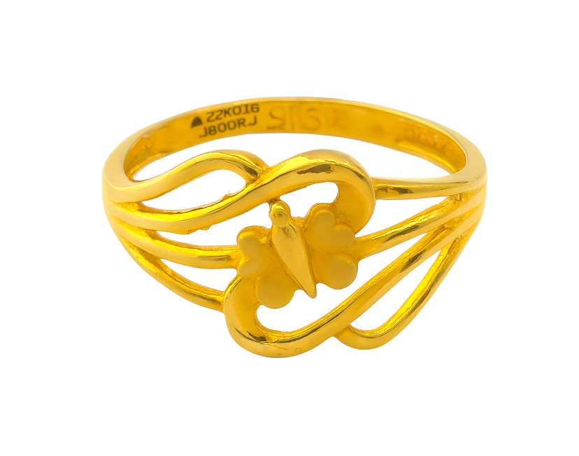 BIS Certified Real 22K Yellow Fine Gold Casual Finger Ring For Women - Image 2