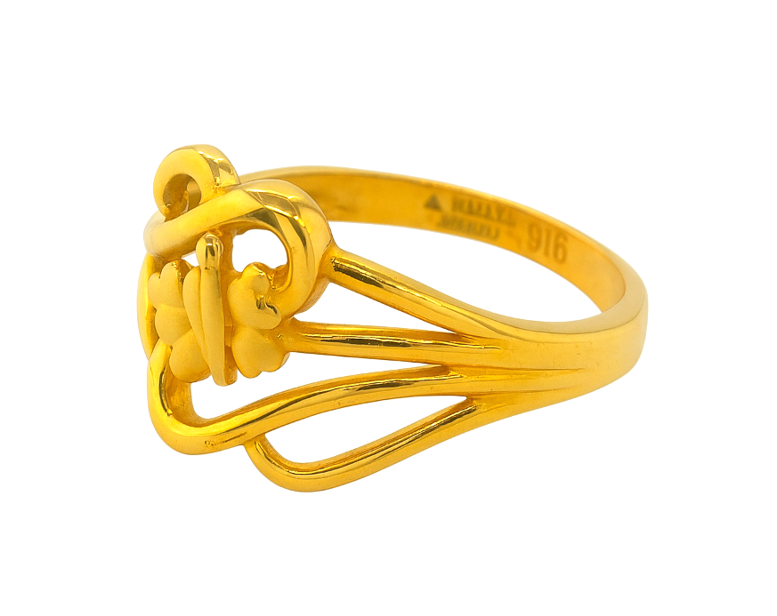 BIS Certified Real 22K Yellow Fine Gold Casual Finger Ring For Women - Image 3