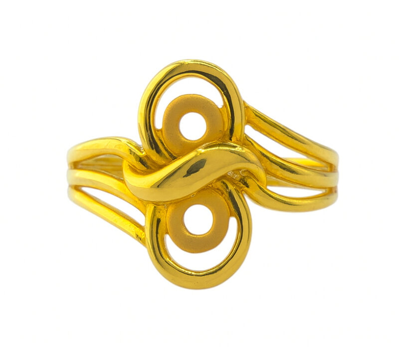 BIS Certified Real 22K Yellow Fine Gold Classic Finger Ring For Women