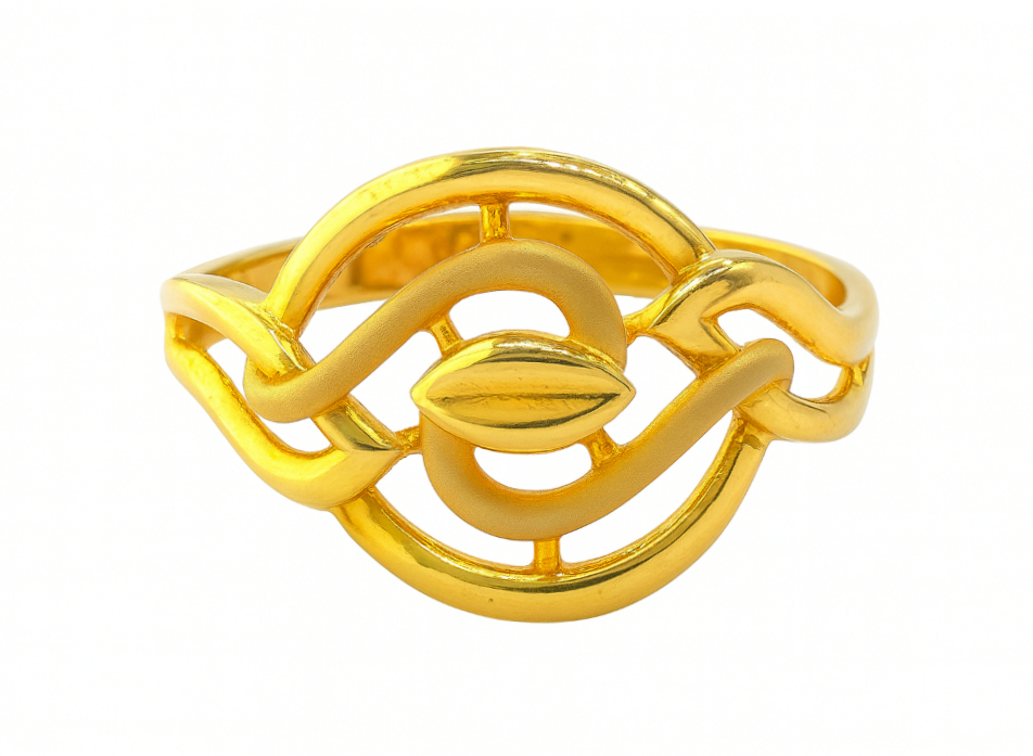 BIS Certified Real 22K Yellow Fine Gold Stunning Finger Ring For Women - Image 2