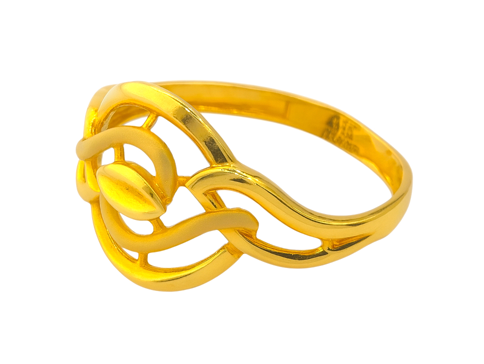 BIS Certified Real 22K Yellow Fine Gold Stunning Finger Ring For Women - Image 3