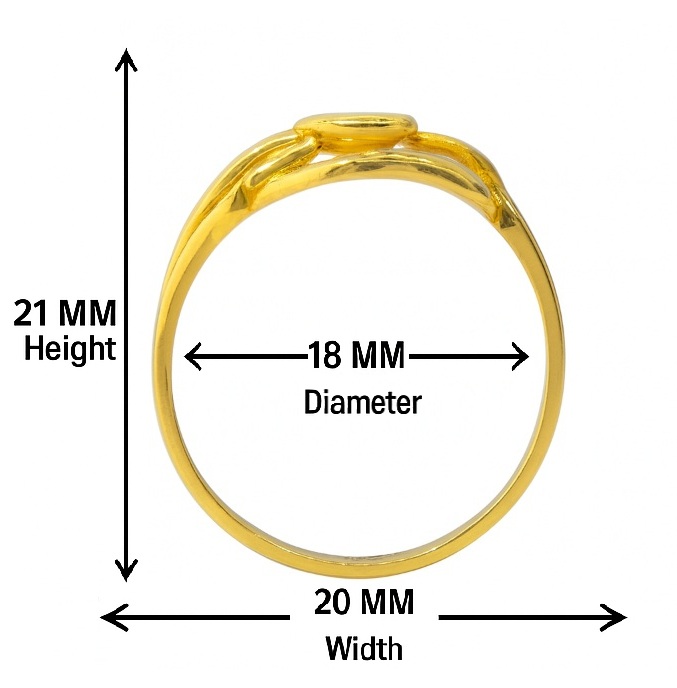 BIS Certified Real 22K Yellow Fine Gold Stunning Finger Ring For Women - Image 4