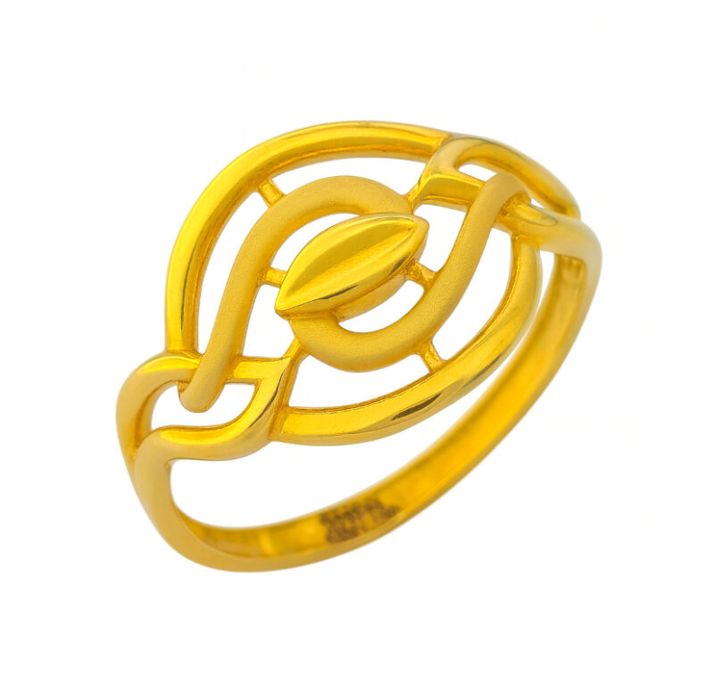 BIS Certified Real 22K Yellow Fine Gold Stunning Finger Ring For Women