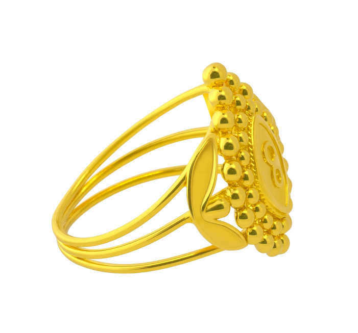BIS Certified Real 22K Yellow Fine Gold Handmade Finger Ring For Women - Image 3