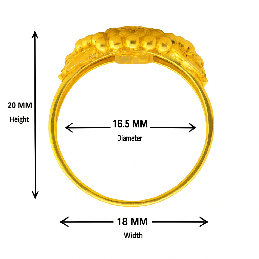 BIS Certified Real 22K Yellow Fine Gold Handmade Finger Ring For Women - Image 4