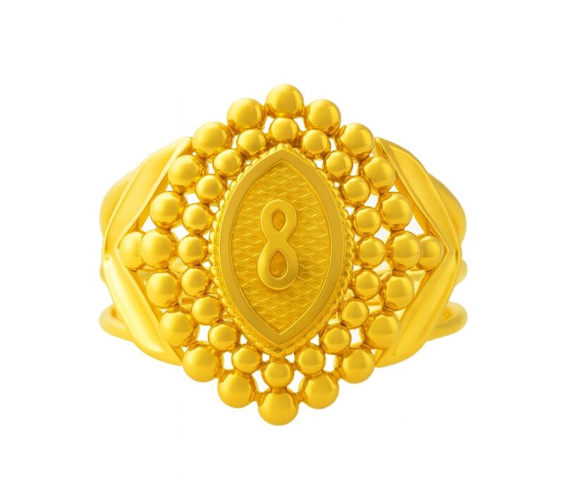 BIS Certified Real 22K Yellow Fine Gold Handmade Finger Ring For Women