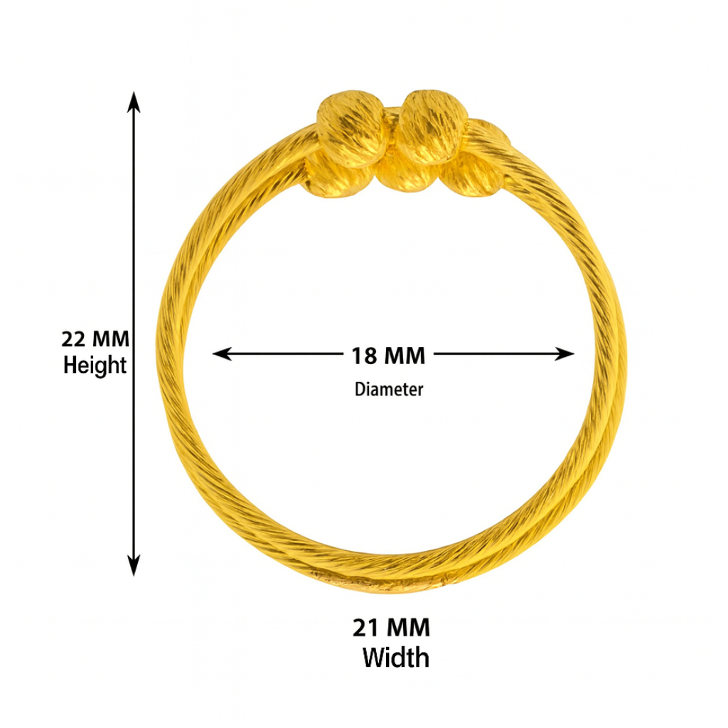 BIS Certified Real 22K Yellow Fine Gold Attractive Finger Ring For Women - Image 4
