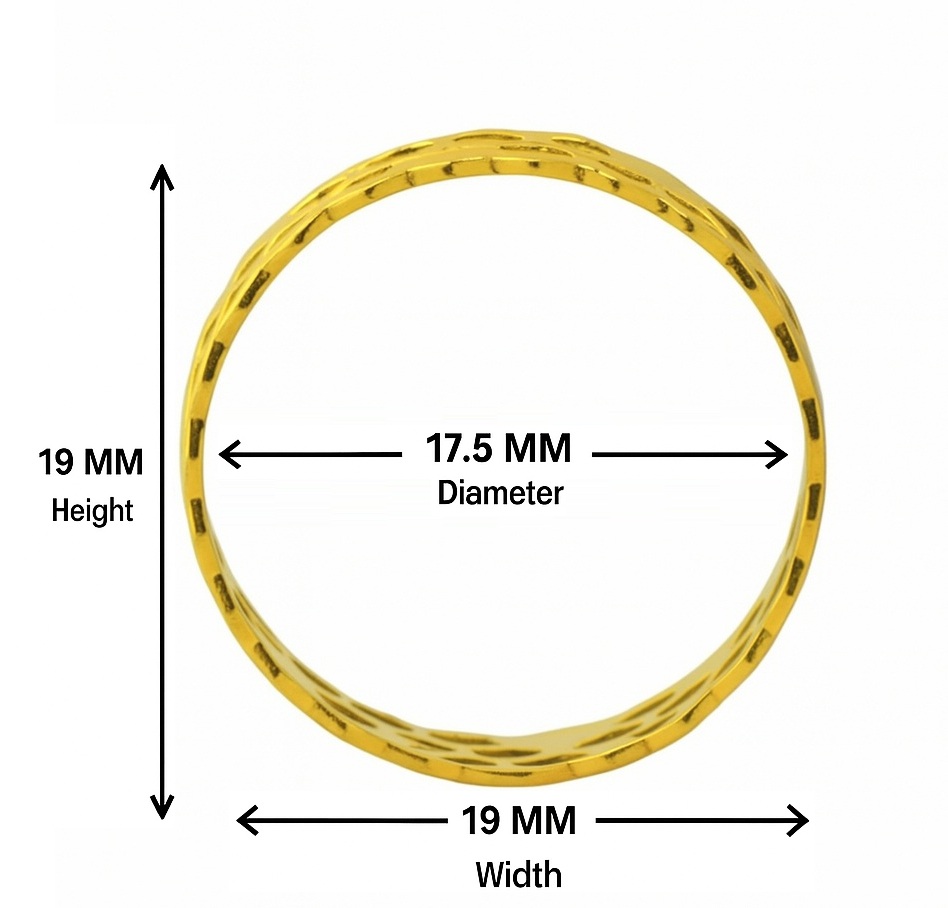 BIS Certified Real 22K Yellow Fine Gold Net Band Finger Ring For Women - Image 3