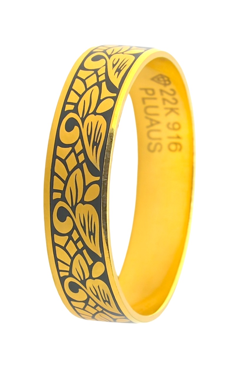 BIS Certified Real 22K Yellow Fine Gold Band Finger Ring For Women